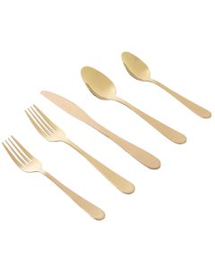 Gibson Home Stravidia 20 Piece Flatware set in Gold Stainless Steel