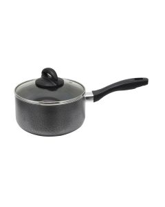 Oster Clairborne 2.5 Quart Aluminum Sauce Pan with Lid in Charcoal Grey